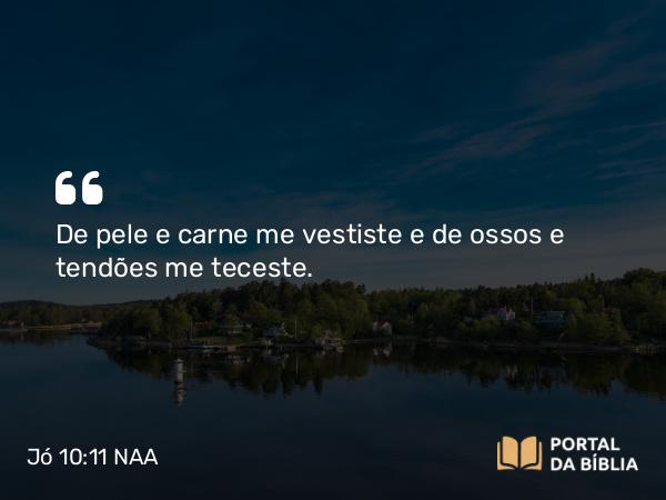 Jó 10:11 NAA - De pele e carne me vestiste e de ossos e tendões me teceste.