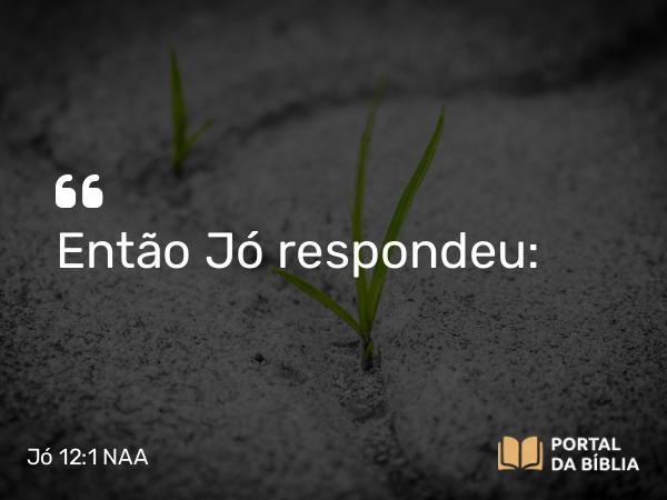 Jó 12:1 NAA - Então Jó respondeu: