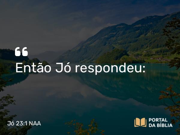 Jó 23:1 NAA - Então Jó respondeu: