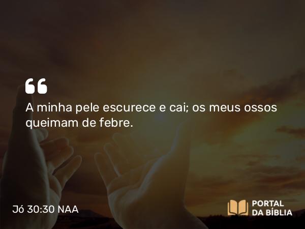 Jó 30:30 NAA - A minha pele escurece e cai; os meus ossos queimam de febre.