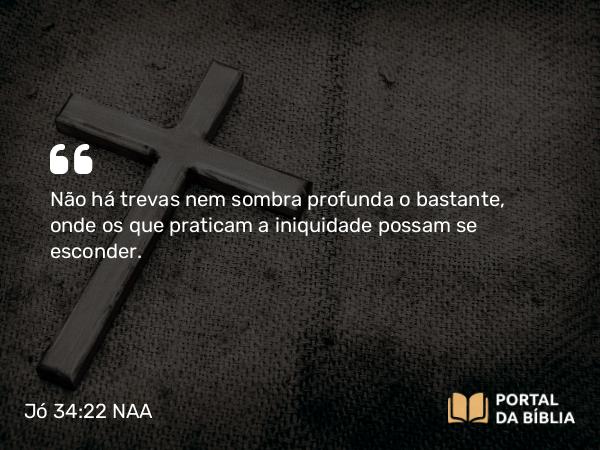 Jó 34:22 NAA - Não há trevas nem sombra profunda o bastante, onde os que praticam a iniquidade possam se esconder.