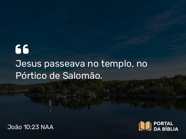 João 10:23 NAA - Jesus passeava no templo, no Pórtico de Salomão.