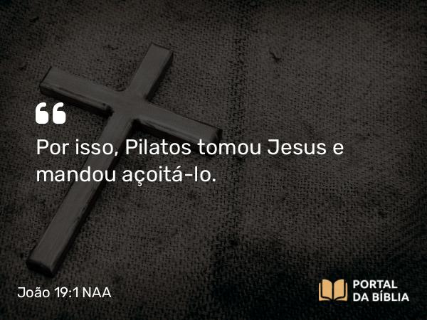 João 19:1 NAA - Por isso, Pilatos tomou Jesus e mandou açoitá-lo.