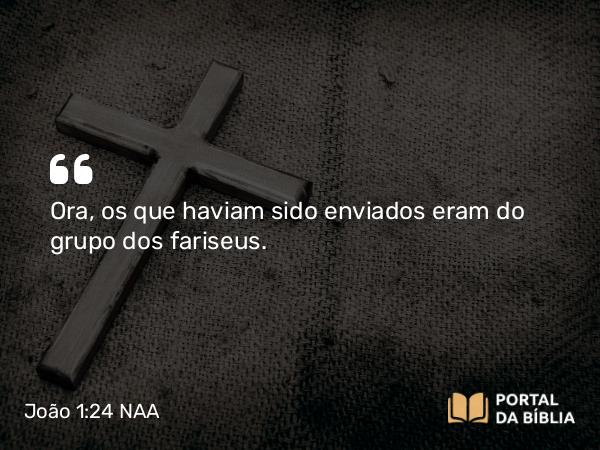 João 1:24 NAA - Ora, os que haviam sido enviados eram do grupo dos fariseus.