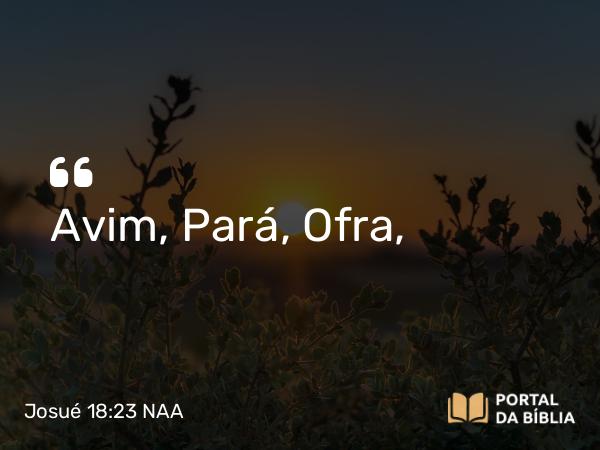 Josué 18:23 NAA - Avim, Pará, Ofra,