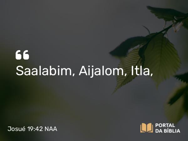 Josué 19:42 NAA - Saalabim, Aijalom, Itla,