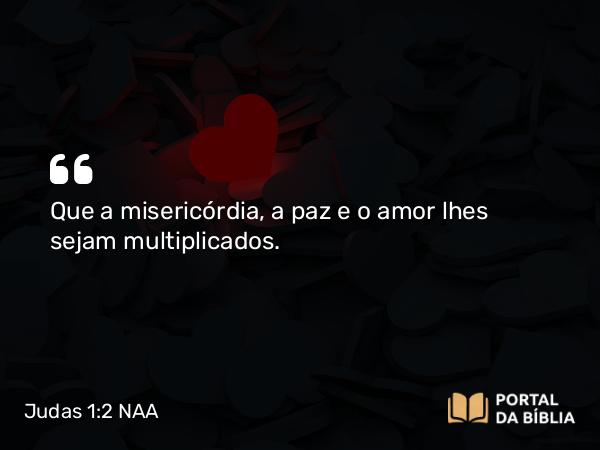 Judas 1:2 NAA - Que a misericórdia, a paz e o amor lhes sejam multiplicados.