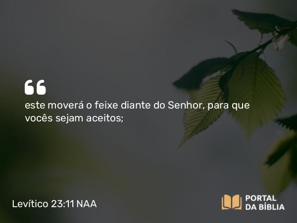 Levítico 23:11 NAA - este moverá o feixe diante do Senhor, para que vocês sejam aceitos;