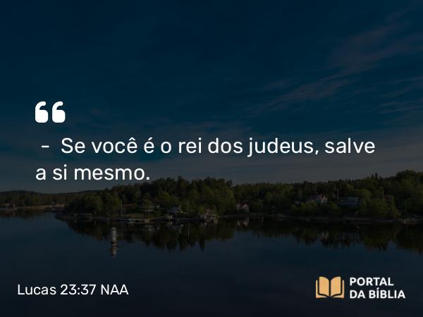 Lucas 23:37 NAA - — Se você é o rei dos judeus, salve a si mesmo.