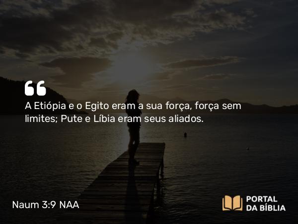 Naum 3:9 NAA - A Etiópia e o Egito eram a sua força, força sem limites; Pute e Líbia eram seus aliados.