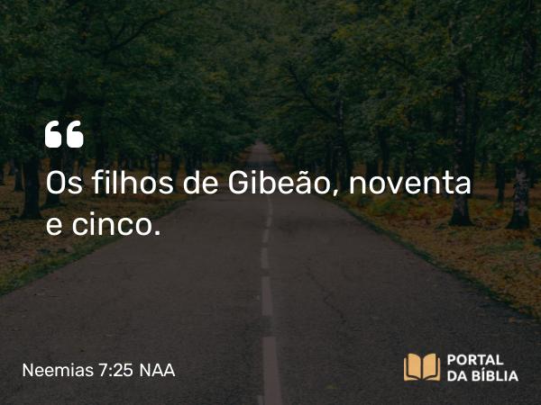 Neemias 7:25 NAA - Os filhos de Gibeão, noventa e cinco.