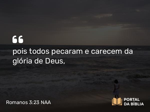 Romanos 3:23-24 NAA - pois todos pecaram e carecem da glória de Deus,