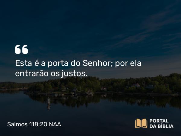 Salmos 118:20 NAA - Esta é a porta do Senhor; por ela entrarão os justos.