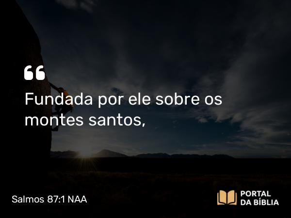 Salmos 87:1 NAA - Fundada por ele sobre os montes santos,