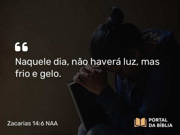 Zacarias 14:6 NAA - Naquele dia, não haverá luz, mas frio e gelo.