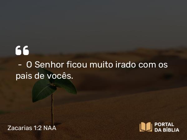 Zacarias 1:2 NAA - — O Senhor ficou muito irado com os pais de vocês.