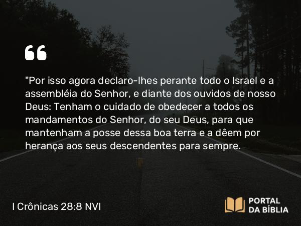 I Crônicas 28:8 NVI - 