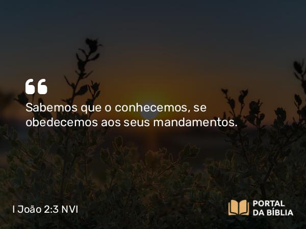 I João 2:3 NVI - Sabemos que o conhecemos, se obedecemos aos seus mandamentos.