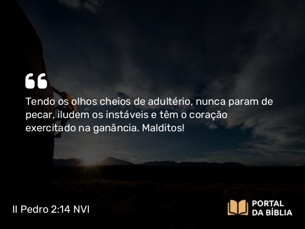 II Pedro 2:14-15 NVI - Tendo os olhos cheios de adultério, nunca param de pecar, iludem os instáveis e têm o coração exercitado na ganância. Malditos!