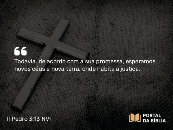 II Pedro 3:13 NVI - Todavia, de acordo com a sua promessa, esperamos novos céus e nova terra, onde habita a justiça.