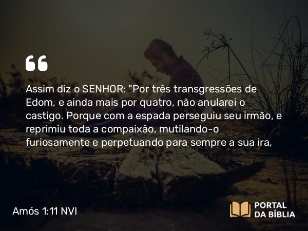 Amós 1:11-12 NVI - Assim diz o SENHOR: 