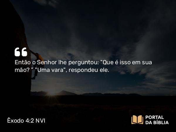 Êxodo 4:2 NVI - Então o Senhor lhe perguntou: 