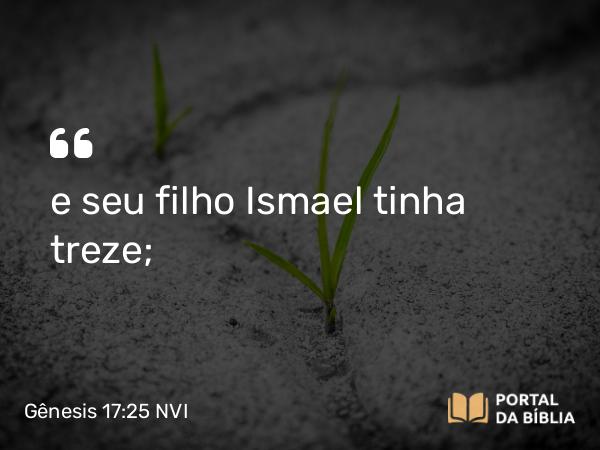 Gênesis 17:25 NVI - e seu filho Ismael tinha treze;