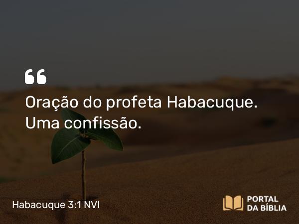 Habacuque 3:1 NVI - Oração do profeta Habacuque. Uma confissão.