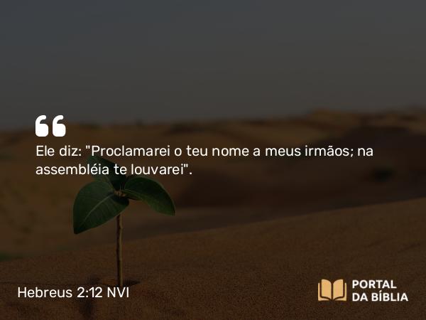 Hebreus 2:12 NVI - Ele diz: 