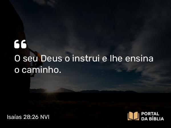 Isaías 28:26 NVI - O seu Deus o instrui e lhe ensina o caminho.