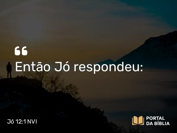 Jó 12:1 NVI - Então Jó respondeu: