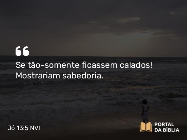 Jó 13:5 NVI - Se tão-somente ficassem calados! Mostrariam sabedoria.