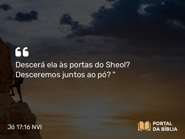 Jó 17:16 NVI - Descerá ela às portas do Sheol? Desceremos juntos ao pó?