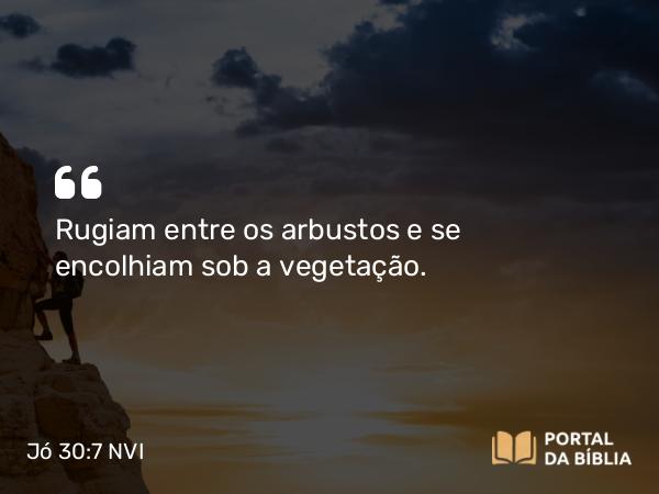 Jó 30:7 NVI - Rugiam entre os arbustos e se encolhiam sob a vegetação.