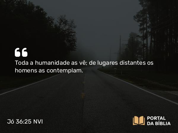 Jó 36:25 NVI - Toda a humanidade as vê; de lugares distantes os homens as contemplam.