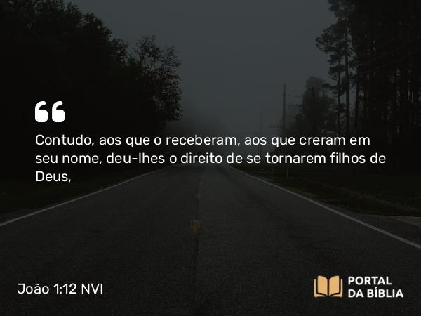 João 1:12-13 NVI - Contudo, aos que o receberam, aos que creram em seu nome, deu-lhes o direito de se tornarem filhos de Deus,