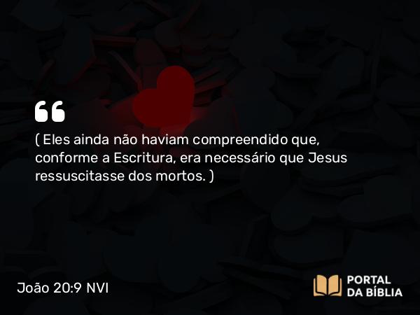 João 20:9 NVI - ( Eles ainda não haviam compreendido que, conforme a Escritura, era necessário que Jesus ressuscitasse dos mortos. )