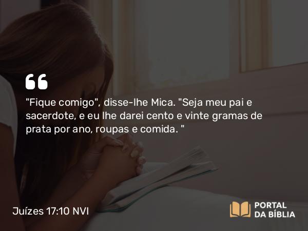 Juízes 17:10-12 NVI - 