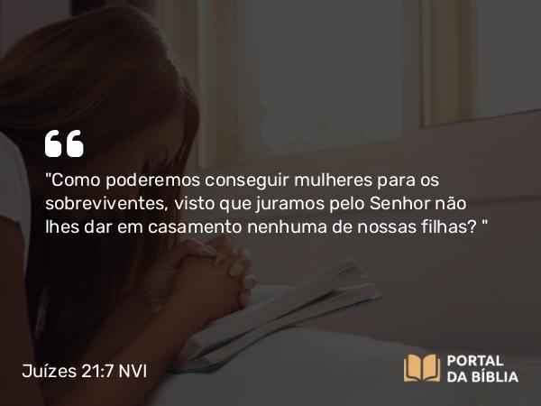 Juízes 21:7 NVI - 