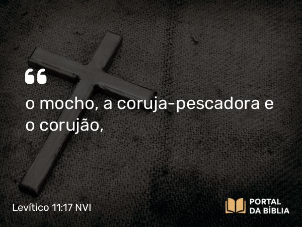 Levítico 11:17 NVI - o mocho, a coruja-pescadora e o corujão,