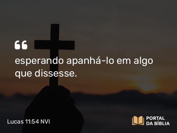 Lucas 11:54 NVI - esperando apanhá-lo em algo que dissesse.