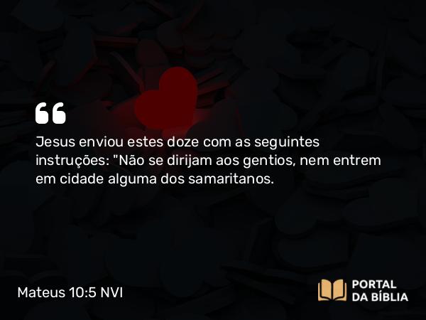 Mateus 10:5-15 NVI - Jesus enviou estes doze com as seguintes instruções: 