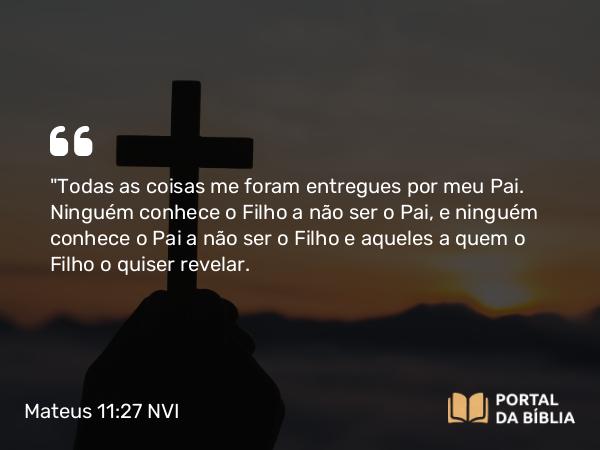 Mateus 11:27 NVI - 