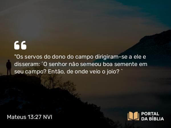 Mateus 13:27 NVI - 