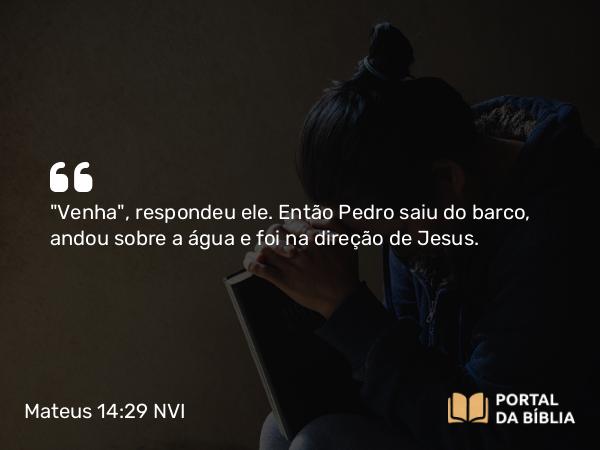 Mateus 14:29 NVI - 