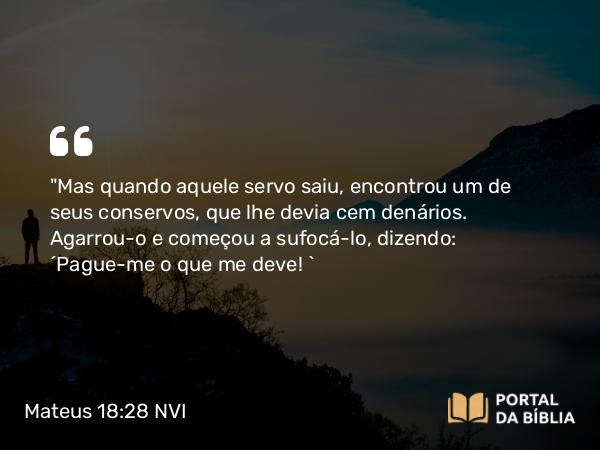 Mateus 18:28 NVI - 