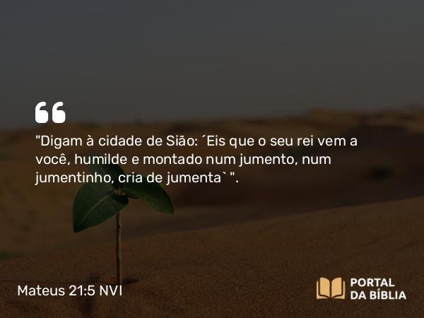 Mateus 21:5 NVI - 