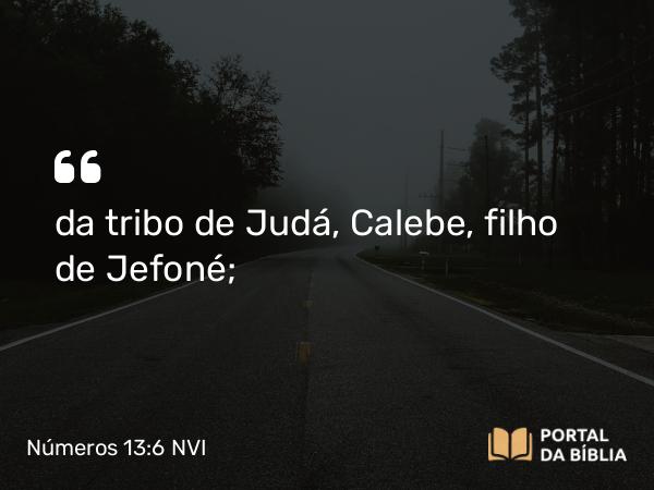 Números 13:6 NVI - da tribo de Judá, Calebe, filho de Jefoné;