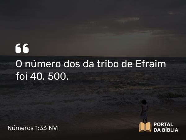 Números 1:33 NVI - O número dos da tribo de Efraim foi 40. 500.