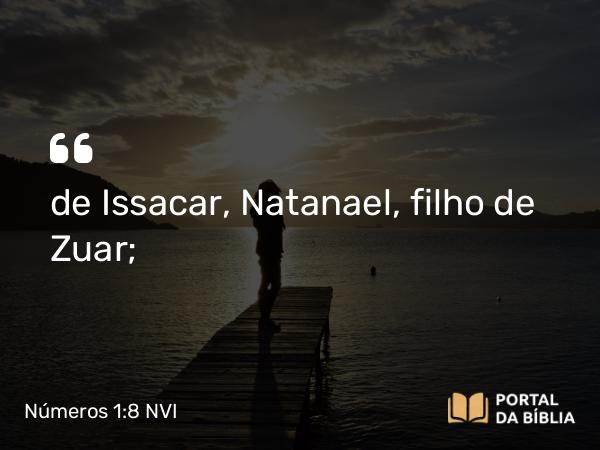 Números 1:8 NVI - de Issacar, Natanael, filho de Zuar;